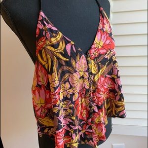 Tropical Ecote Shirt with Open Back
